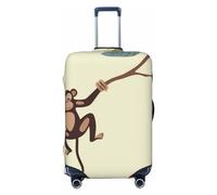 NONHAI Copertura per bagagli da viaggio, protezione per valigia, scimmia appesa al ramo di un albero, elastica, lavabile, elasticizzata, antigraffio, adatta per bagagli da 45-81 cm, Nero , L