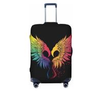 NONHAI Copertura per bagagli da viaggio Protezione per valigie colorate ali d'amore elastica lavabile elasticizzata protezione antigraffio per valigie da viaggio adatta per bagagli da 45-81 cm, Nero ,