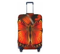 NONHAI Copertura per bagagli da viaggio, protezione per valigie con farfalla arancione, elastica, lavabile, elastica, antigraffio, adatta per bagagli da 45-81 cm, nero, piccolo, nero, piccolo, Nero ,