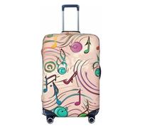 NONHAI Copertura per bagagli da viaggio Protezione per valigie con note musicali dei cartoni animati, elastica, lavabile, elasticizzata, antigraffio, adatta per bagagli da 45-81 cm, Nero , M