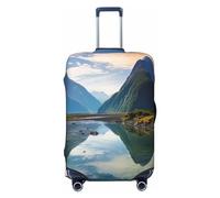 NONHAI Copertura per bagagli da viaggio, protezione per valigie Fiordland National Park, elastica, lavabile, elasticizzata, antigraffio, adatta per bagagli da 45-81 cm, Nero , M