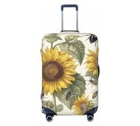 NONHAI Copertura per bagagli da viaggio, protezione per valigie, girasoli e insetti, elastica, lavabile, elastica, antigraffio, adatta per bagagli da 45-81 cm, Nero , L