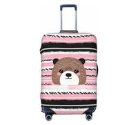 NONHAI Copertura per bagagli da viaggio Protezione per valigie Orso rosa e strisce nere elastico lavabile elasticizzato protezione per valigia da viaggio antigraffio copertura per valigia da viaggio