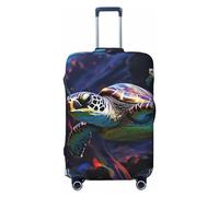 NONHAI Copertura per bagagli da viaggio Protezione per valigie Una tartaruga marina tropicale colorata elastica lavabile elasticizzata protettiva antigraffio per valigie da viaggio adatta per bagagli