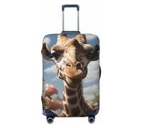 NONHAI Copertura per valigie da viaggio, con bella giraffa, elastica, lavabile, elasticizzata, antigraffio, adatta per bagagli da 45-81 cm, Nero , x-large