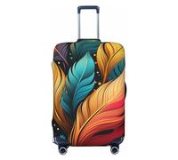 NONHAI Copertura per valigie da viaggio con piume colorate, elastica, lavabile, elasticizzata, antigraffio, adatta per bagagli da 45-81 cm, Nero , x-large