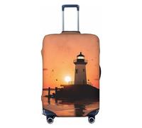 NONHAI Copertura protettiva per bagagli da viaggio, con faro e alba, lavabile, elastica, antigraffio, adatta per bagagli da 45 a 81 cm, Nero , S