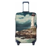 NONHAI Copertura protettiva per bagagli da viaggio, motivo: faro, copertura per valigia, lavabile, elastica, antigraffio, adatta per bagagli da 45 a 81 cm, Nero , XL