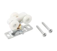 NonMiFyR 2 Pezzi Rullo Porta Scorrevole Accessori Ruote Kit Montaggio Sostituzione Ferro PP Durevole Adatto per Manutenzione Porta Interna RV Ambienti Stretti, Senza Cacciavite