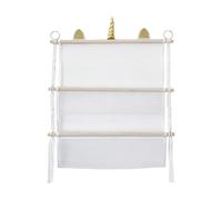 NonMiFyR Amaca Porta Peluche Rete Appesa Porta Giocattoli Morbidi Fatta a Mano con Corda di Cotone E Mensola Adatta per Stanza Giochi Cameretta Bambini