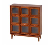 NonMiFyR Armadietto Espositore in Miniatura con in Legno E Maniglie per Organizzare Accessori E Oggetti Decorativi Adatto per Miniatura E Ripiani,