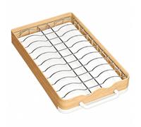 NonMiFyR Asciuga Piatti da tile Vaschetta Raccogli Goccia Resistente Ruggine Scolapiatti con Vaschetta Raccogli Facile da Pulire, Bianco