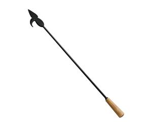 NonMiFyR Attrezzo per Il Fuoco con Manico in Legno, Accessorio per Resistente al Calore, Lungo 81 Cm, per Braciere, Picnic, Escursioni, Patio, Giardino