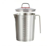 NonMiFyR Bicchiere Dosre in Acciaio Inox Resistente Al Dosre da con Manico per Pasticceri, Cuochi Professionisti, Preparazione Alimentare, 5000ML, Coperchio In