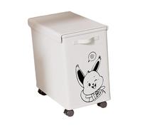 NonMiFyR Carrello Multiuso Sottotavolo, Contenitore Portaoggetti con Coperchio su Ruote, Cesto Portaoggetti Pieghevole in Tessuto Oxford, Cesto Portabiancheria, White Bunny L
