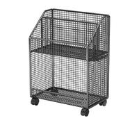 NonMiFyR Carrello Porta Libri Mobile, Scaffale Mobile, per Organizzare Oggetti Artigianali E di Abbigliamento, Scaffale Portaoggetti, Multifunzionale, per Casa, Nero 2 Strati