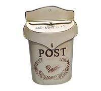 NonMiFyR Cassetta Postale Parete Mailbox Ferro Appeso Stile Vintage Moderno Finitura Zincata Rustica Protezione Agenti Esterni Adatta Esterno Ufficio, bianca