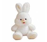 NonMiFyR Coniglio Peluche Bambola Orecchie Lunghe Pupazzo Accogliente Innocente Dettagli Autentici Decorativo Adatto a Bambini Arredamento Cameretta Dono, Bianco, 55CM