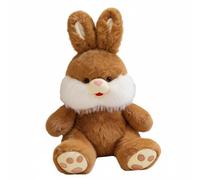 NonMiFyR Coniglio Peluche Bambola Orecchie Lunghe Pupazzo Accogliente Innocente Dettagli Autentici Decorativo Adatto a Bambini Arredamento Cameretta Dono, Marrone, 55CM