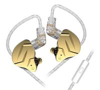 NonMiFyR Cuffie Gaming in Ear Auricolari Headset con Microfono Filo Cablato Driver Dinamico 10 Mm Chiarezza Voci Cavo Rame Schermato Gancio Orecchio Compatto, Oro, Con Microfono