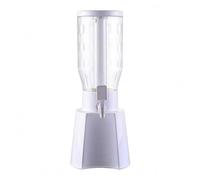 NonMiFyR Distributore di Birra Dispenser Caraffa Contenitore Torre con Rubinetto Illuminato Base Sfaccettata E Tubo Centrale per Stabilità Adatto a Feste, Bianco, Bianco