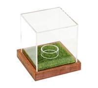 NonMiFyR Espositiva per Pallina da Golf in Acrilico Trasparente con Base in Legno Autoportante Contenitore Espositivo per Mensola