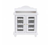 NonMiFyR Espositore 1:12 con Mensole e Ripiano periore Compatto Libreria in Legno di Betulla in 1:12 Pratico Armadietto per da Tavolo, Bianco