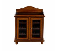 NonMiFyR Espositore 1:12 con Mensole e Ripiano periore Compatto Libreria in Legno di Betulla in 1:12 Pratico Armadietto per da Tavolo,