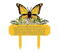 NonMiFyR Lapide Commemorativa, Decorazione del Cimitero, Ricordo, Lapide, Farfalla, Commemorativa, Cartello per Percorso Funebre All'aperto, Giallo