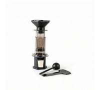 NonMiFyR Macchina da Caffè Portatile con Imbuto Largo Struttura Cilindrica Trasparente E Base Quadrata Montaggio Semplice in Plastica Adatta per Soggiorno Ufficio Viaggio, Marrone