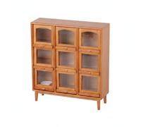 NonMiFyR Miniatura Scaffale Esposizione Organizer in Legno Scomparti Multipli Rustico Adatto per Arredamento Casa Bambole Tavolino Oggetti Scena