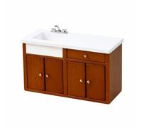 NonMiFyR Mobile da in Legno di Betulla con Lavello Funzionale Mobile da in Miniatura con Maniglie Robusto Armadietto Cassetti, Stile A