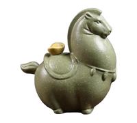 NonMiFyR Ornamento Da Tavolo per La Cerimonia Del Tè a Forma di Animale Da Tè in Argilla Viola, Graziosa Statuetta Decorativa in Miniatura di Cavallo per Auto, Verde