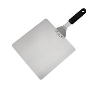 NonMiFyR Pala Quadrata per Pizza e Dolci in Acciaio Inox Angoli Arrotondati Attrezzo da Duraturo per Pasticceri Domestici, 12 Pollici, Manico In Gomm PP