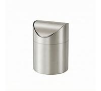 NonMiFyR Pattumiera da Tavolo con Coperchio Oscillante Cestino con Coperchio a Oscillante Cestino Cilindrico in Metallo Spazzolato per Bagno
