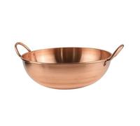 NonMiFyR Pentola Wok senza Rivestimento Robusto Rame Ergonomico Recipiente da per Famiglie, Pasti Familiari, 34CM