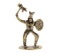 NonMiFyR Piccola Statua in Ottone, Statuetta in Miniatura, Regalo, Modello di Persone Minuscole, Figura da Tavolo per Libreria, Festival, Sala Studio, con Scudo