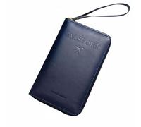 NonMiFyR Portadocumenti da Viaggio Organizer Carte Penna Chiusura Lampo Tecnologia Blocca Dati Materiale PU Adatto a Famiglia Affari Giornate di Viaggio, Blu Scuro
