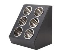 NonMiFyR Portaposate Porta Utensili Sei Scomparti Cilindrico Acciaio Inox Organizer per Posate Forchette Coltelli Cucchiai Adatto per Caffetteria Ristorante Ca