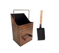 NonMiFyR Secchio per Cenere con Manico, Accessorio in Metallo per, Ideale per Barbecue, Griglie, Stufe E Altri Usi in Giardino, Pala di Rame