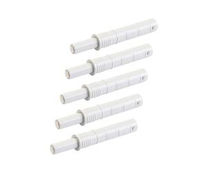 NonMiFyR Set di 5 Pezzi con Chiusura a Pressione per Armadi, Apri-guardaroba, Fermo per Porta, Serratura per Mobili, Meccanismo a Molla, Realizzato in Material, Bianco