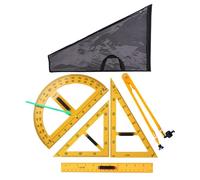 NonMiFyR Set di 5 Pezzi per La Geometria Matematica con Grande Geometrica, Goniometro Leggero, Righello Da Disegno E Materiale Robusto E Durevole, 5 pezzi