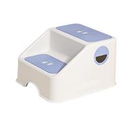 NonMiFyR Sgabello per Bambini, Doppio Gradino, Superficie Antiscivolo, Supporto Robusto per I Più Piccoli, Versatile E Facile Da Pulire, per WC E Bagno, Blu, Taglia unica bambino
