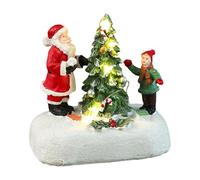 NonMiFyR Statuetta di da Collezione E da Tavolo. Decorativa da Scrivania con Pregevole Fattura E Luce Integrata, Statua di Babbo Natale Bambino