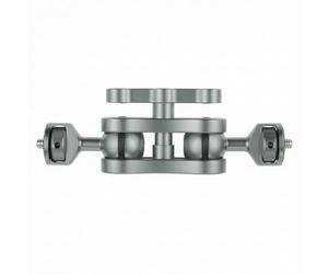 NonMiFyR Supporto Fotocamera Staffa Montaggio Regolabile Alluminio Doppio Snodo Braccio Movibile per Fissaggio Sicuro Adatto a Laboratori Tecnici Postazioni Video, Titanio, Piccola Mano Mostruosa