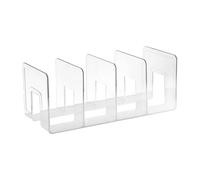 NonMiFyR Supporto per Libri in Acrilico con Divisori, Organizer per Libreria, Porta Documenti E Porta Quaderni, per Una Stabilità Duratura E Un Design, Chiaro