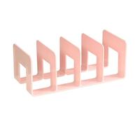 NonMiFyR Supporto per Libri in Acrilico con Divisori, Organizer per Libreria, Porta Documenti E Porta Quaderni, per Una Stabilità Duratura E Un Design, Rosa