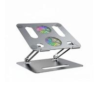 NonMiFyR Supporto Raffreddamento Laptop Base Supporto Portatile Ventilato Regolabile Pieghevole Struttura in Alluminio con Luci Rgb per Scrivania Ufficio Home Office Caffetteria, color to 1