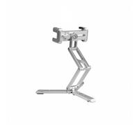 NonMiFyR Supporto Telefono Pieghevole Treppiede Smartphone Stand Supporto da Scrivania Sostegno Regolabile in Lega di Alluminio Struttura Robusta Pieghevole, Argento, style to 2