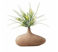 NonMiFyR Vaso Decorativo Elegante da Tavolo in Resina Materiale Solido E Forma Artistica Accessorio Decorativo per Fiori Secchi Adatto per Scrivania Soggiorno Studio, Piccolo, Con Spighe Di Riso